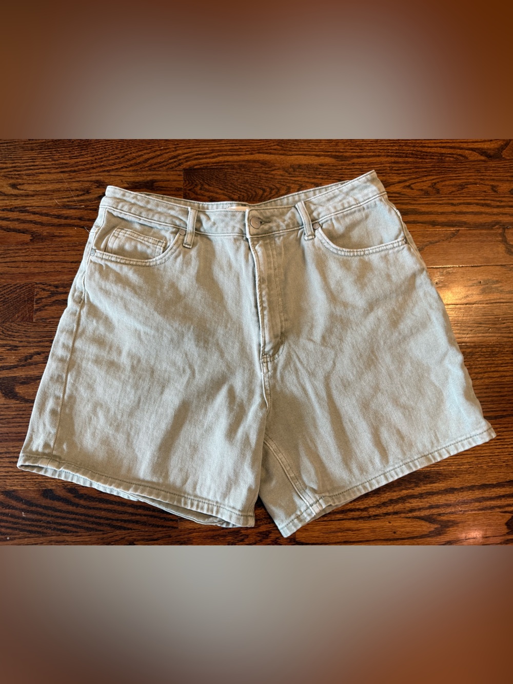 Bohme Seafoam Women's Denim Shorts - Classic High-Rise Style Size XL